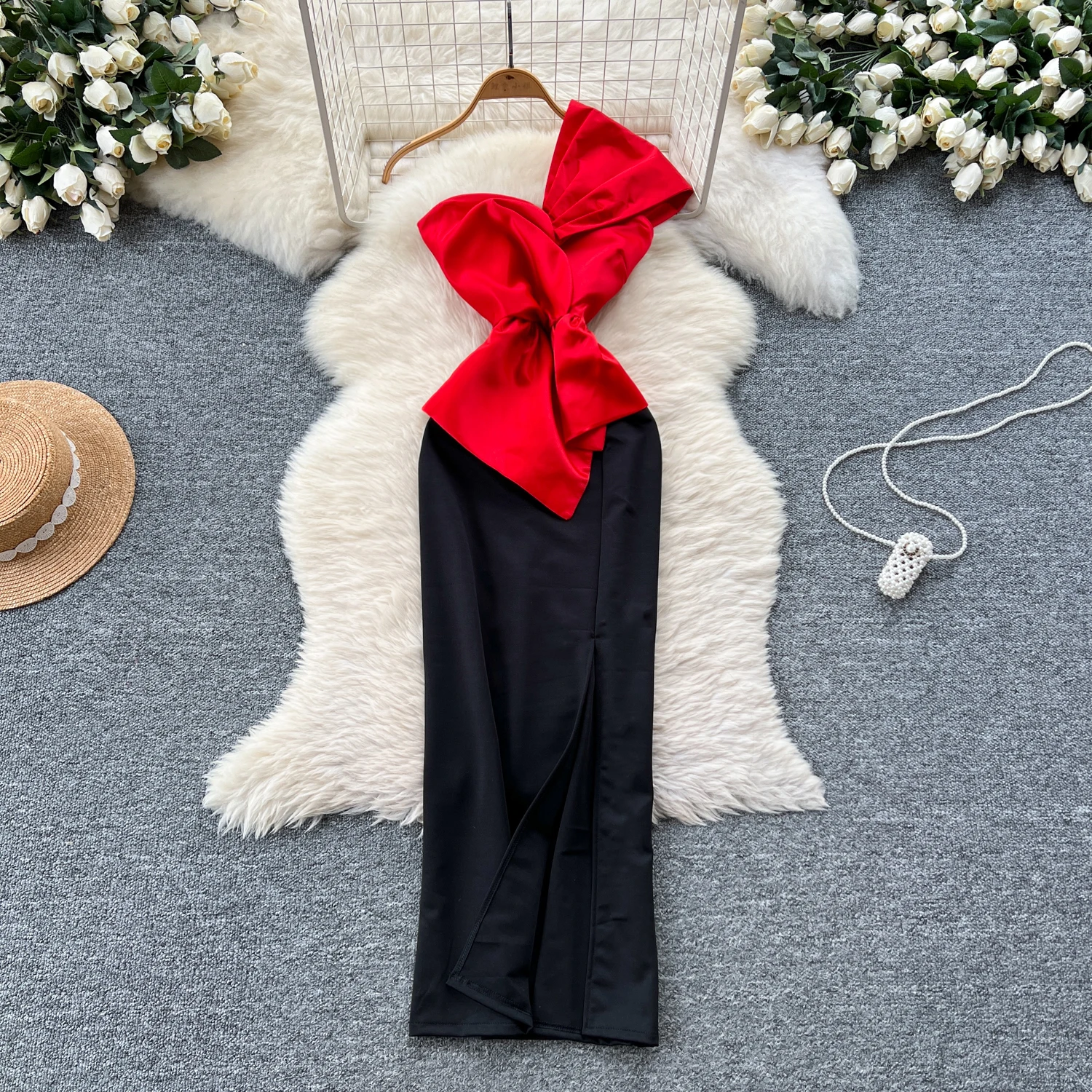 

Elegant sleeveless split patchwork Vacation Vestidos Slim Women Evening Party fairycore ceremony dresses Summer Clothing