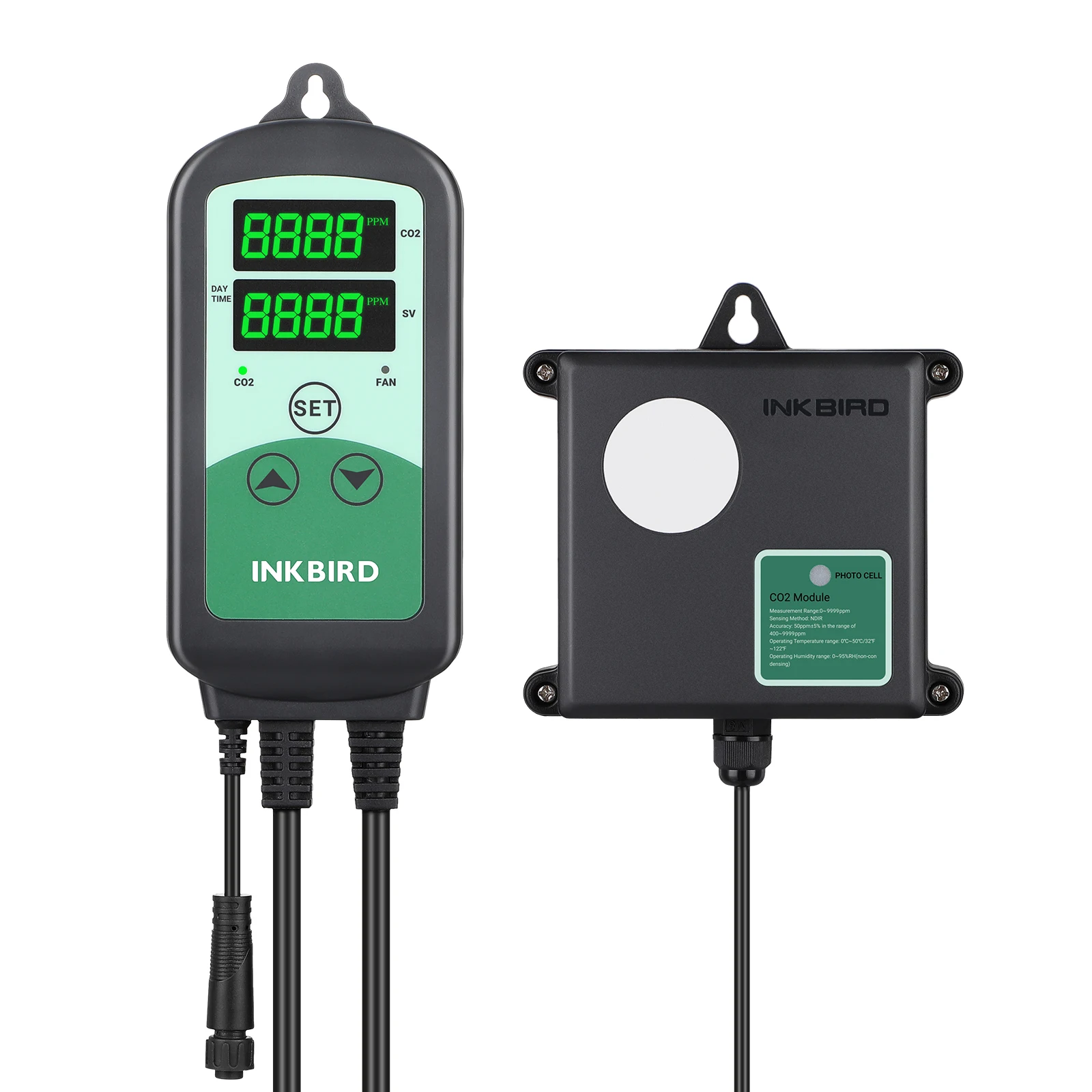 IKBIRD ICC-510 CO2 Smart Controller 2 ช่องสําหรับ CO2 เครื่องกําเนิดไฟฟ้าระบายอากาศพัดลม Day และ Night Control สัญญาณเตือนภัยสําหรับ Greenhous