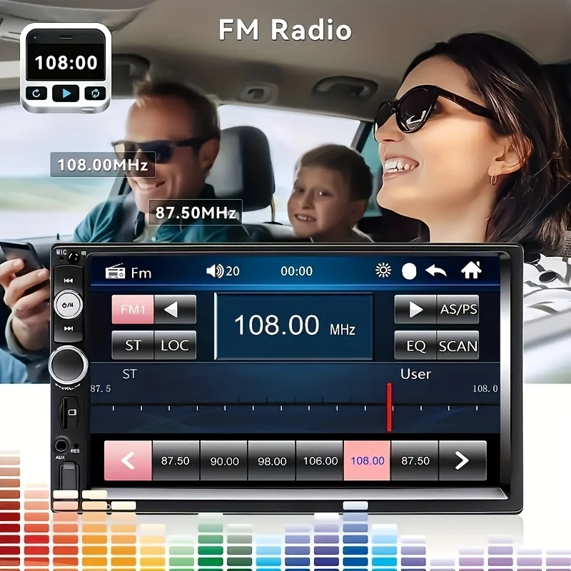 17.78 سم HD Car MP5 Universal 2 Din Car Stereo - في Dash DVD وجهاز استقبال الفيديو مع مشغل الوسائط المتعددة ستيريو السيارة MP5 USB، FM، AUX #5