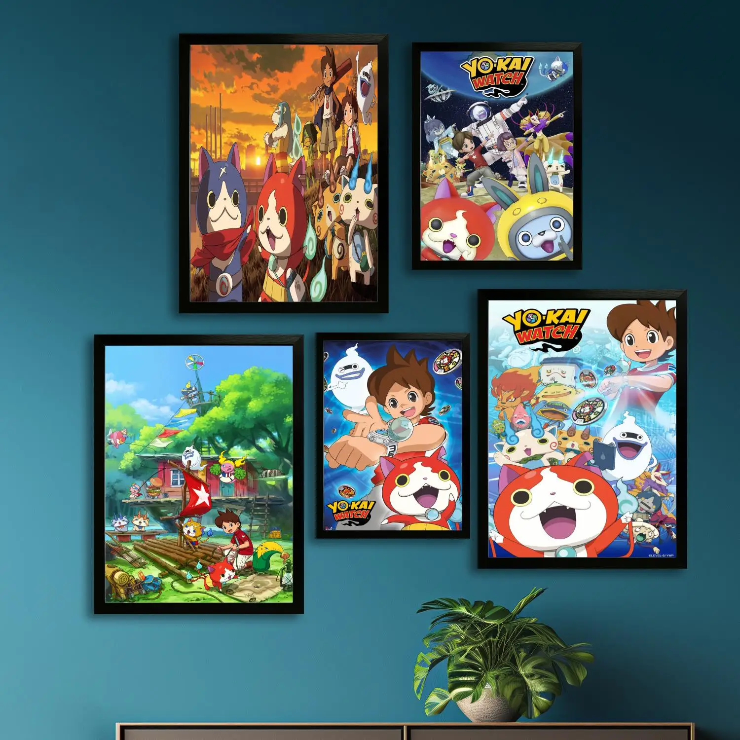 Yo Kai Watch Anime Canvas Art Poster and Wall Art Picture Print, Modern Family Bedroom Decor Posters,Decorative painting