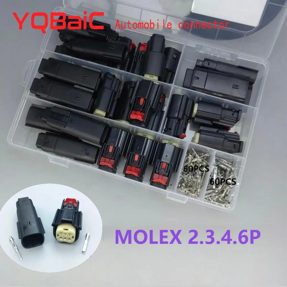 Molex 2 3 4 6 8 12 16 20 Pin Car Waterproof Connector Tail Lamp Headlight Light Socket Plug 33471-0301 For Ford BUICK Chevrolet