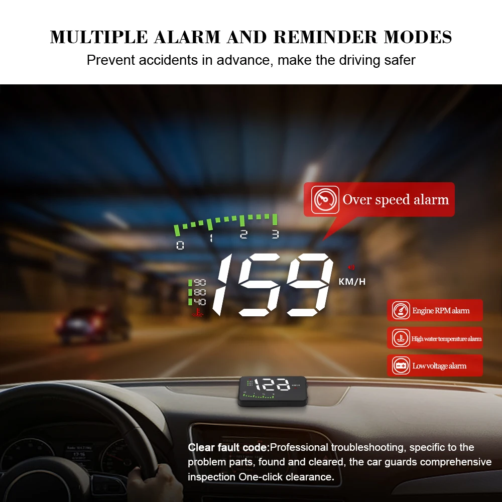 A900 OBD2 HUD Car Head Up Display Projector On Board Computer Digital Speedometer RPM Temp Speed KMH MPH Auto Electronic Part
