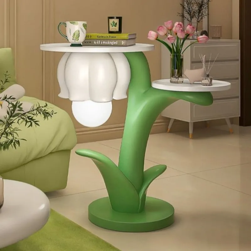 Creative flower edge table, living room, new small-sized household decoration, cream style sofa edge cabinet