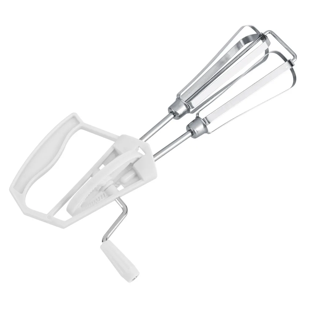 Stainless Steel Egg Beater Hand Crank Dishwasher Safe Egg Frother Mixer White/Orange Rotary Hand Whip Whisk Baking