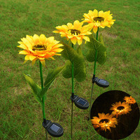 1/2pcs Solar-Powered LED Sunflower Yard Lights Garden Decor Lamp Waterproof Outdoor Floral Ambiance Lawn Lighting 1044