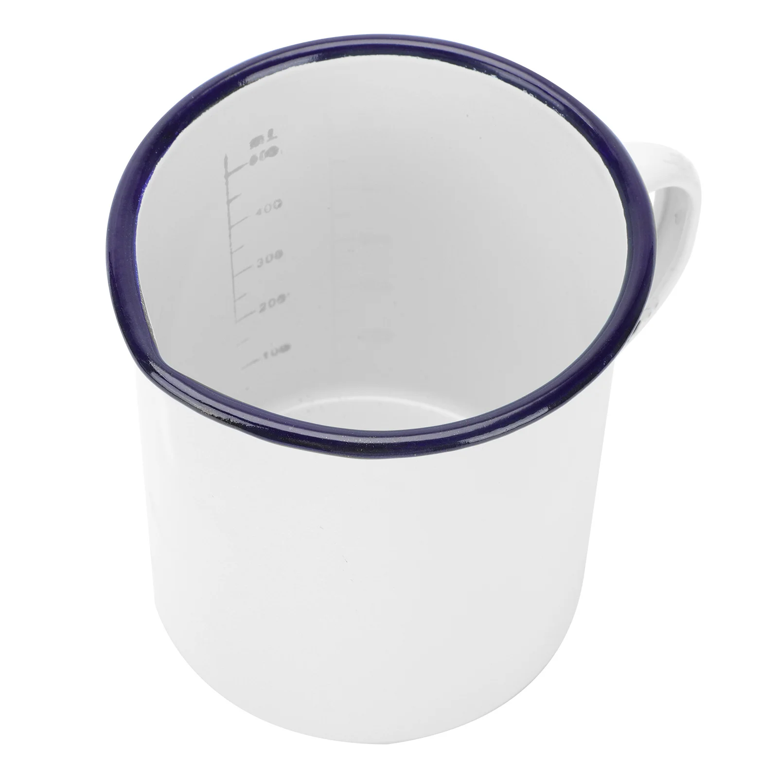 

1pc 500Ml Enamel Mug Black White Retro Crimping Mark Drinking Cup For Kitchen Restaurant Hotel Use Water Storage