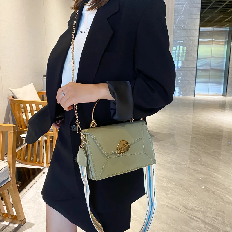 Wholesale color matching fashion leather texture fashion crossbody New bags women handbags ladies portable bag