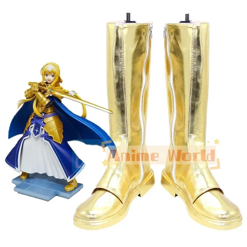 

Новинка, аниме Sword Art Online Alicization SAO Synthesis Thirty, обувь для косплея, ботинки Алисы, ботинки из искусственной кожи на молнии f;5,c'8.m;0'