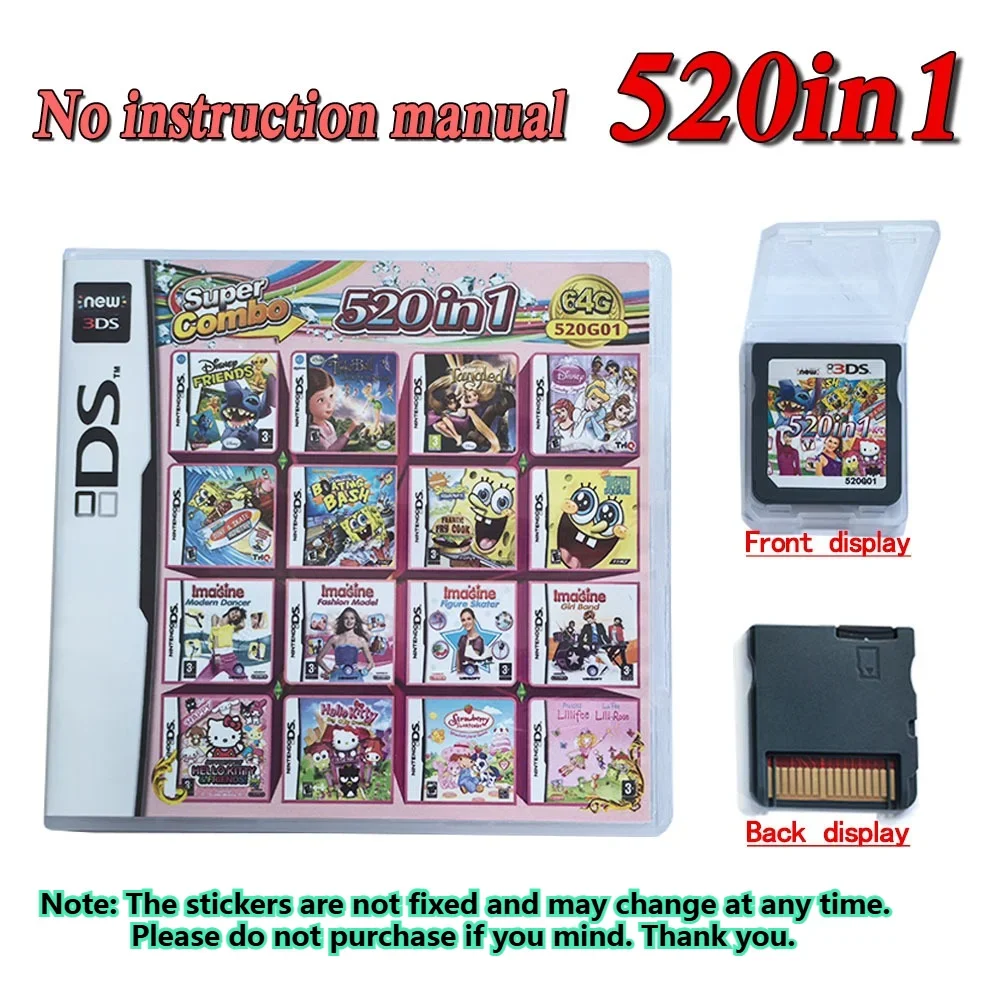482-in-1 compilatie DS NDS 3DS 3DS NDSL Game Cartridge-kaart Videogame Handheld Player Game Card (R4-kaart)
