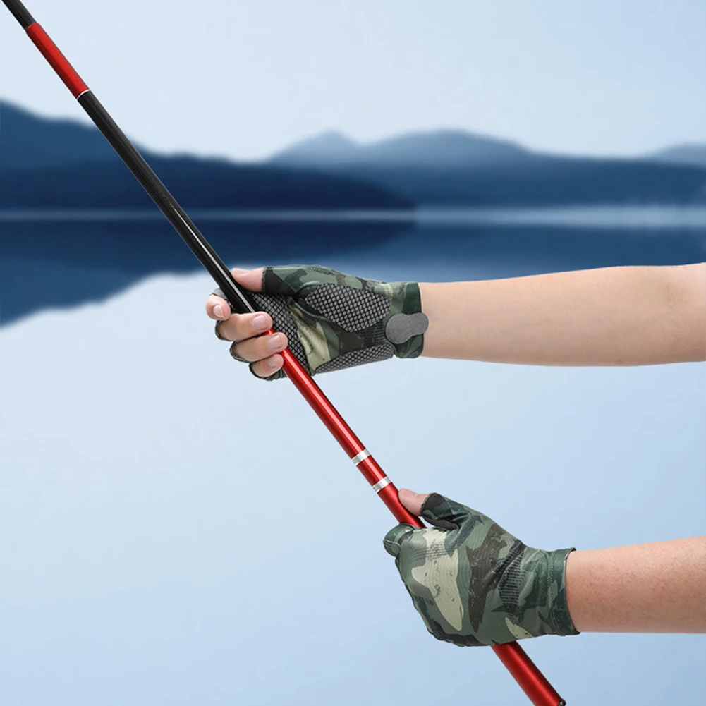 

Fishing Gloves For Men & Women Breathable And Anti-slip Grip Fingerless Sun Protection Gloves For Outdoor Kayaking Rowing Paddli