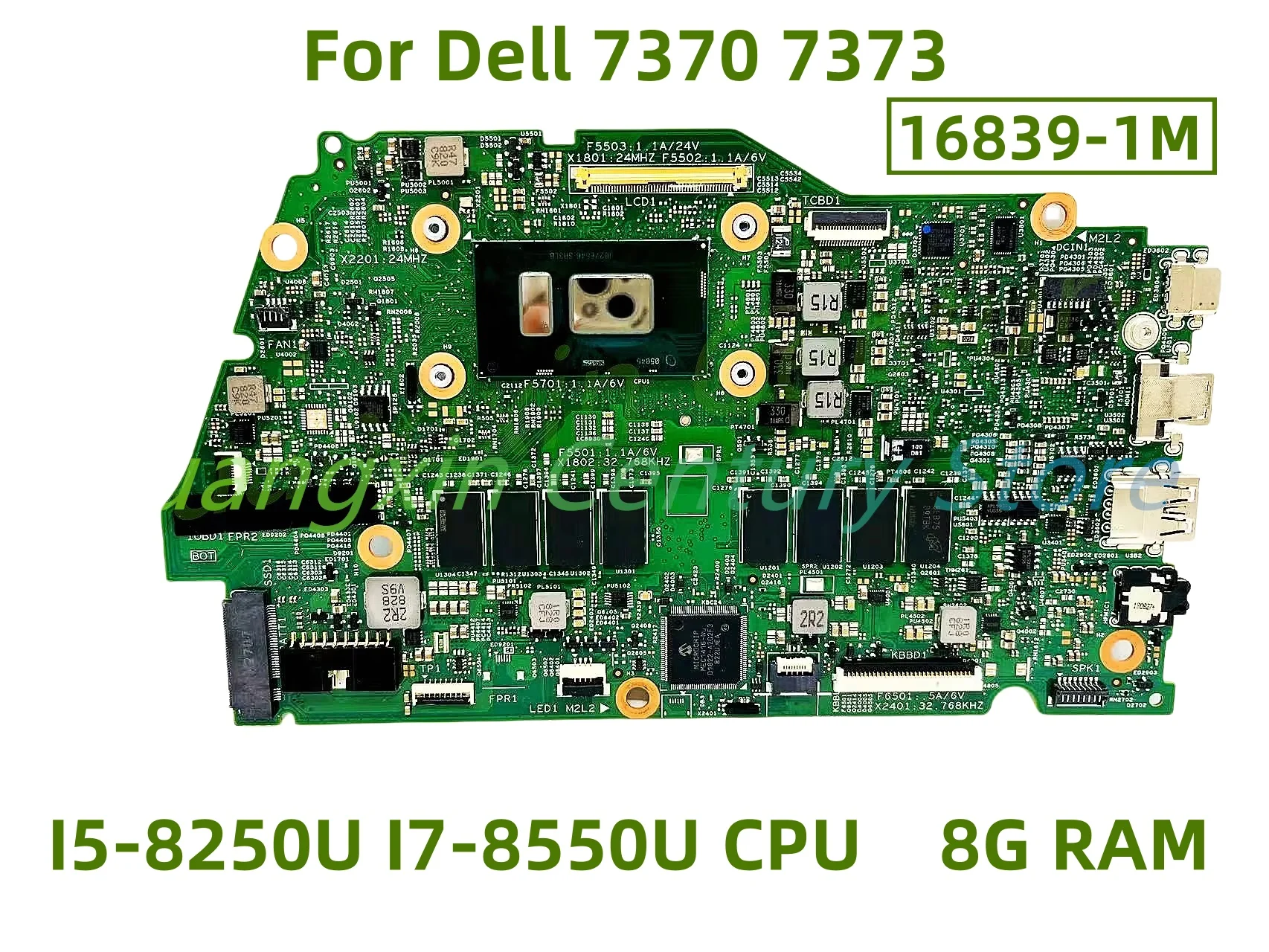 16839-1M motherboard is applicable FOR  Dell laptop 7370 7373 With I5-8250U I7-8550U CPU 8G RAM 100% test before shipment