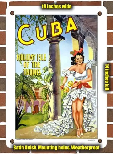 METAL SIGN - 1949 Cuba Holiday Isle of the Tropics - 10x14 Inches