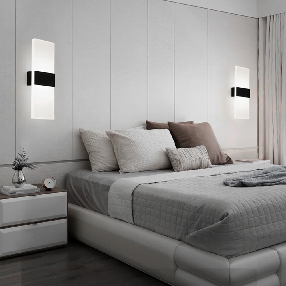 

LED Wall Lamp Modern Round Bedside Indoor Corridor Light Black White Light for Bedroom Living Room LED Wall Lamp