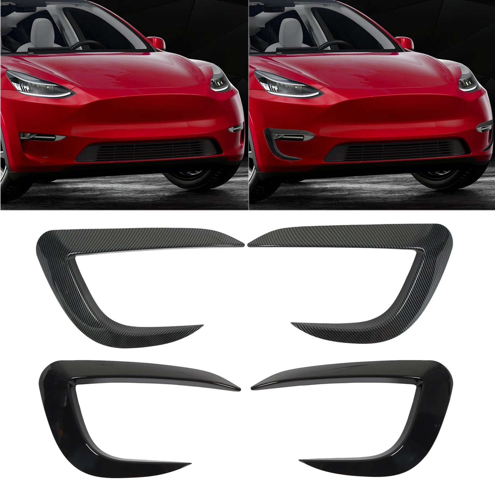 Fog Light Trim Cover For   2020 - 2023 Scratch Proof Fog Light Eyebrow Frame Car Accessories 2pcs