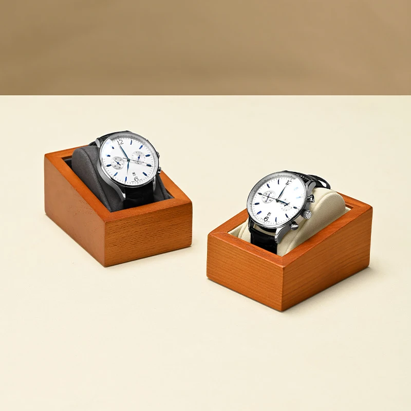 MISHITU Solid Wood Watch Storage Box Men Wrist Watches Organizer Boxes 1/2-Slot Home Watch Storage Retro Wristwatch Display Case view 3