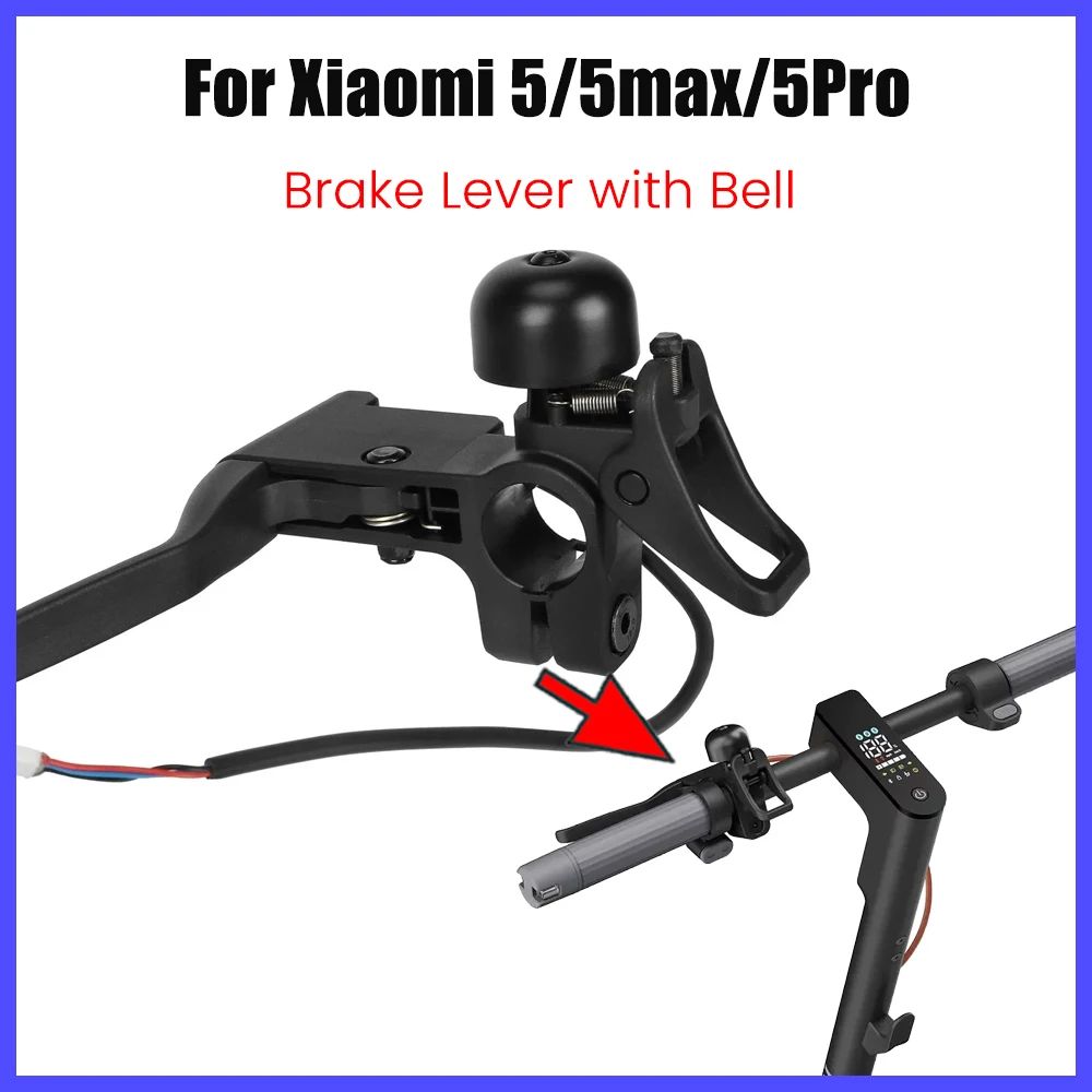 

Левый тормозной рычаг руля с колокольчиком для электрического скутера Xiaomi 5/5 Pro/5 Max, детали тормозной ручки из алюминиевого сплава