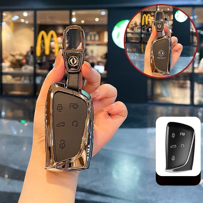 Premium Zinc Alloy Key Cover Case for Dongfeng Aeolus L7/SKY EV01/Haohan/Haoji/Shijie 06 (2026) - Protective Key Fob Shell