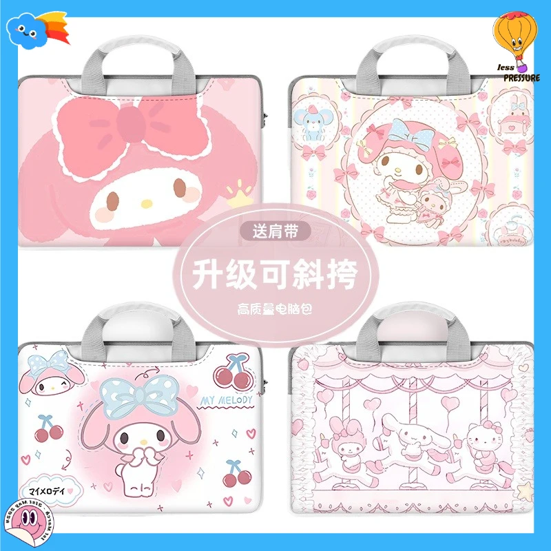 

Sanrio аниме Kuromi, My Melody, сумка для ноутбука, милый большой вместительный органайзер для планшета, мультяшная сумка, чехол для ноутбука 12n 13 дюймов 14 дюймов 15 16 дюймов