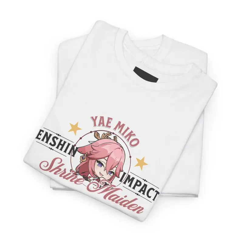 Yae Miko Genshin Impact T-Shirt: Premium Quality Apparel Featuring Your Favorite Characters! Perfect for Gamers & Anime Fans!