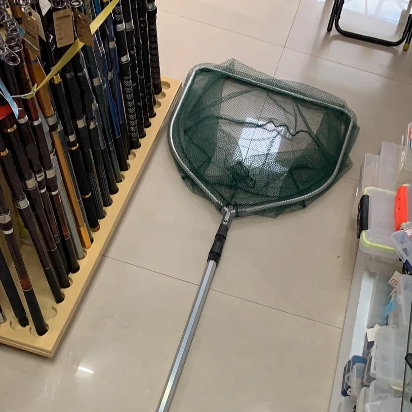 

Two Sections Aluminum Long Handle Nylon Fishing Landing Net