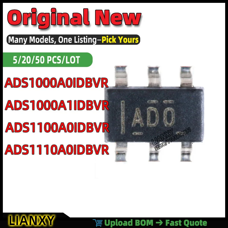 ADS1100A0IDBVR ADS1110A0IDBVR ADS1000A0IDBVR ADS1000A1IDBVR SOT-23-6 16-BIT ADC New Original