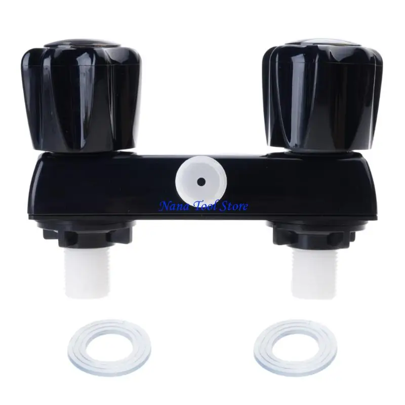 31GJ Motorhome Shower Faucet With Double Knob Control Bathroom Shower Mixing Valves Control for Hot and Cold Water In Campers