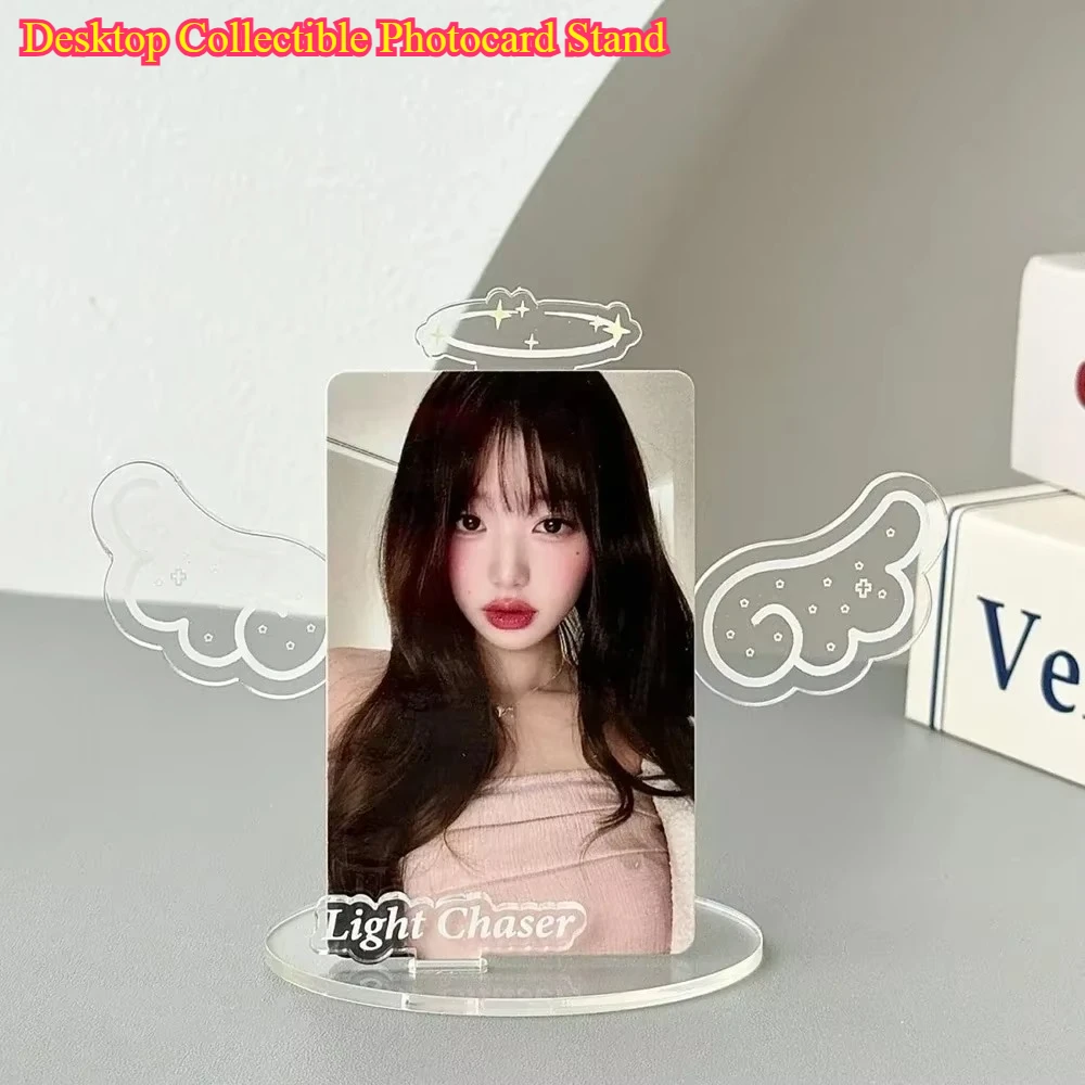 Desktop Collectible Photocard Stand - 2Pcs Acrylic Angel Demon Hollow Kpop Display