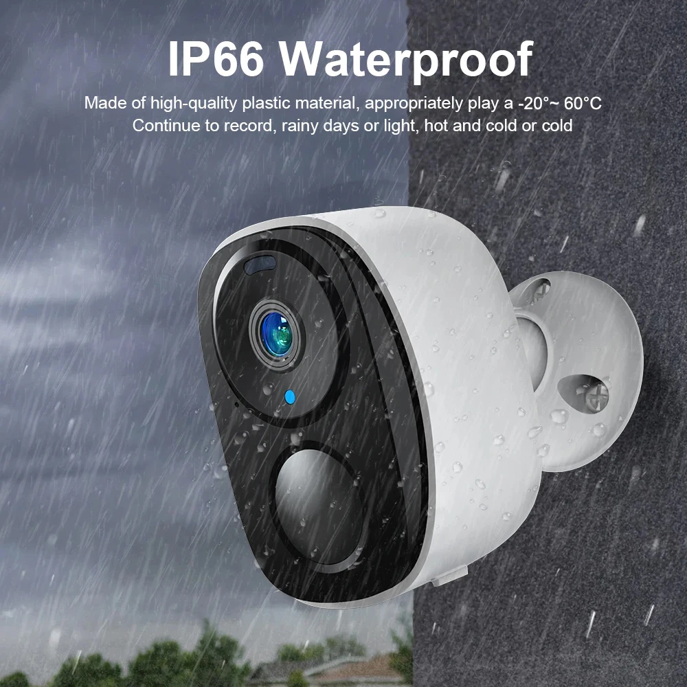 5X Zoom Security Cameras Wireless Outdoor IP66 Waterproof Color Night Vision IP Camera WiFi Mini Camera with Spotlight Siren