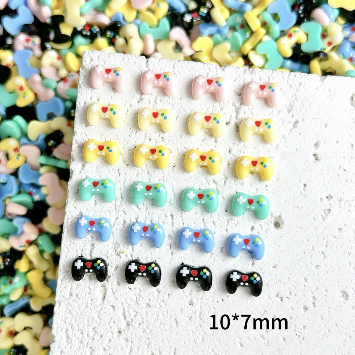 50PCS Creative Realistic Game Controller Resin Nail Charms 3D Colorful Minimalist Flatback Game Console Nail Art Decorations DIY