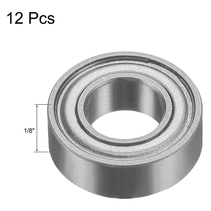 12Pcs Bearing Accessory Kit 3/16 Inch I.D. 1/2 Inch OD Top Mounted Bearings For Router Bit ( 5-40 X 1/4 Inch Screws)