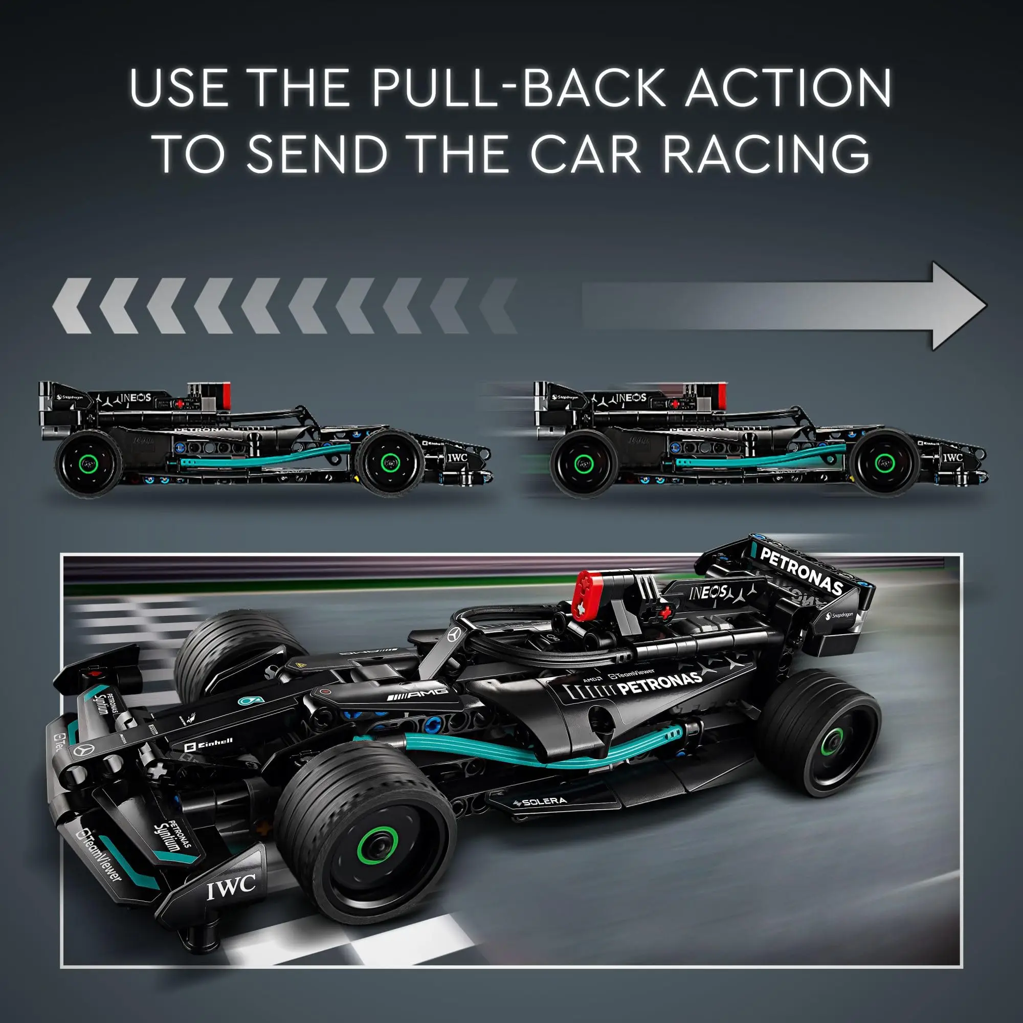 LEGO Technic Mercedes-AMG F1 W14 E Performance Pull-Back Car Toy, Vehicle Building Set Mercedes Race Car for Birthday Gift 42165