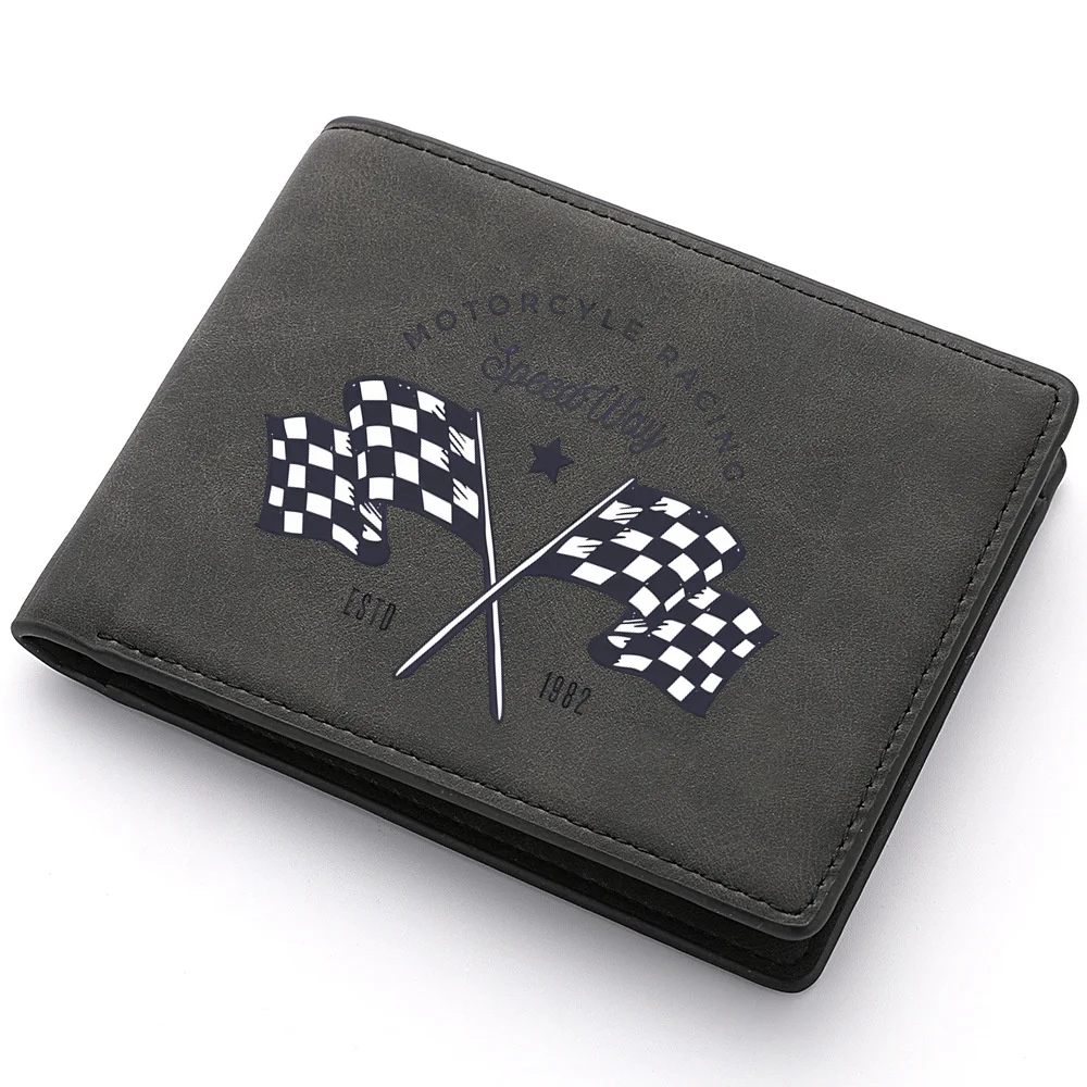 Snoopies Car Race nueva cartera de cuero PU para hombre con monedero con cremallera monederos pequeños dólar negocios diseño Casual billetera para dinero