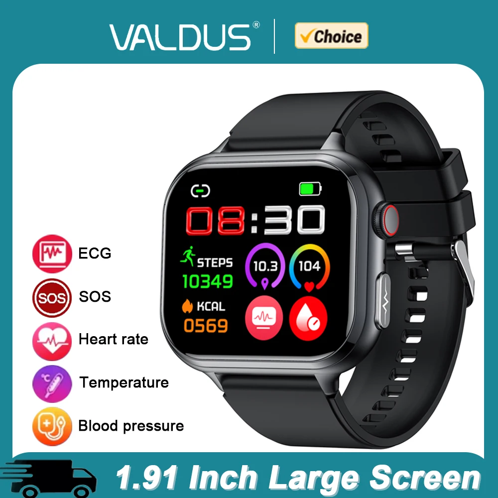 VALDUS VE31 PRO EKG Smartwatch Mann Frau Fitness BT Anruf Sprachassistent Herzfrequenz Lange Akkulaufzeit Wasserdicht Neue Smartwatch