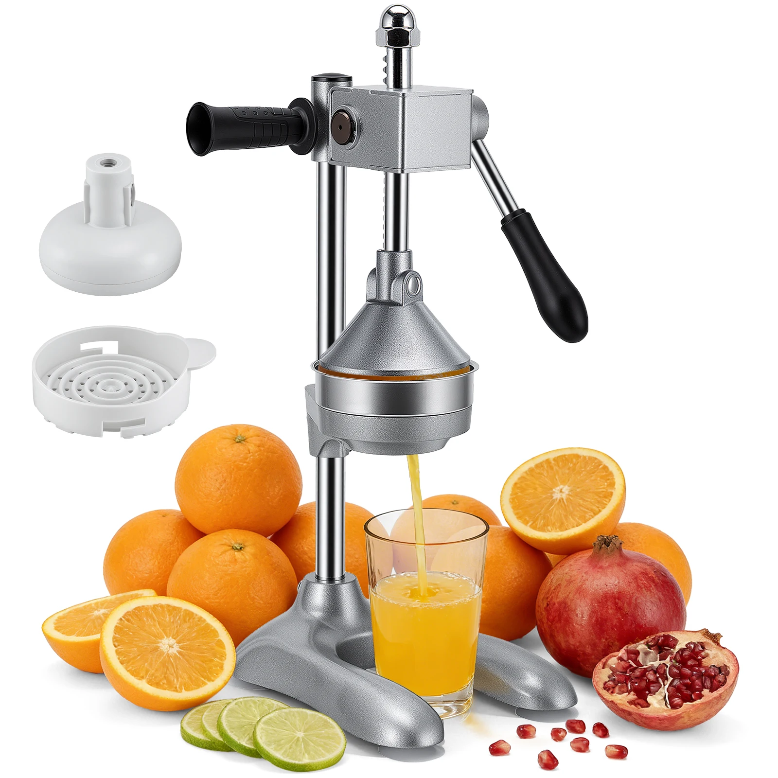 Presse-agrumes manuel en acier inoxydable, design séparé, presse-fruits à pression manuelle avec base en forme de U