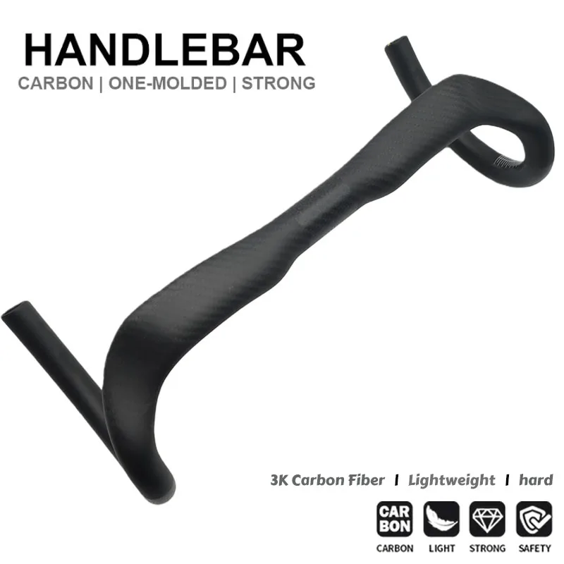 Carbonfaser Aero-Rennrad-Lenker mit interner Kabelführung zur Reduzierung des Widerstands 380/400/420/440mm Fahrradteile