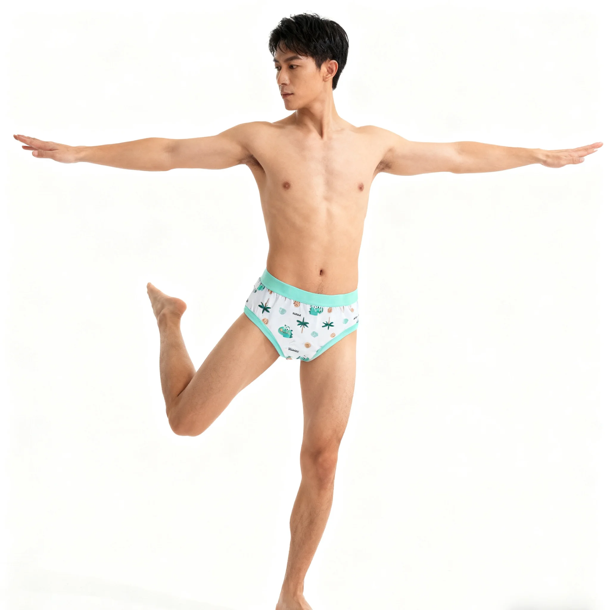 

Cute green dinosaur Man's brief/man's underwear/brief for man