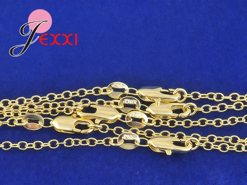 

1PC Nice Accessories Jewelry Findings 16"-30"18K Gold Filled Necklace Rolo O Link Chain+Lobeter Clasp fit Pendant