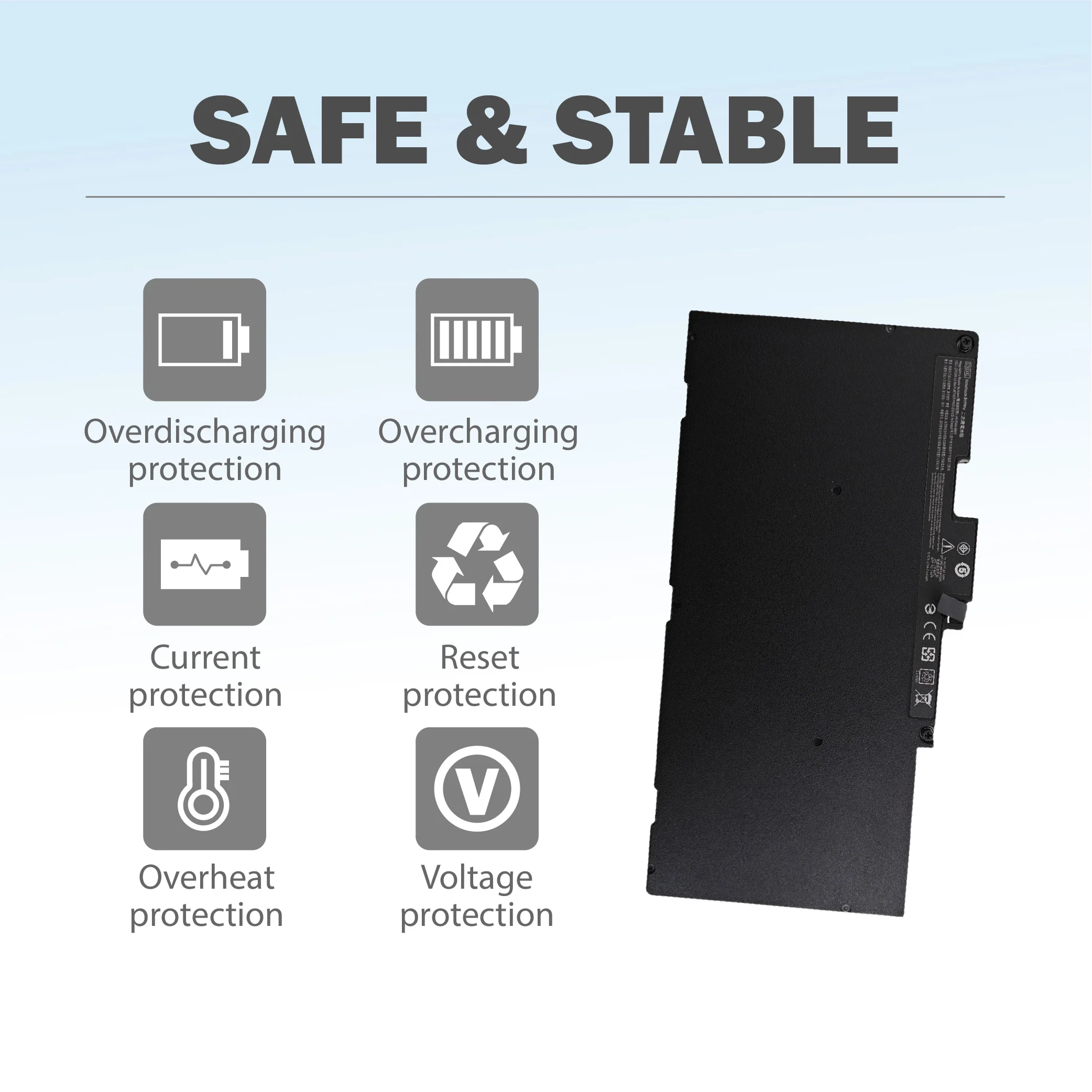 11.4V  46.5Wh CS03XL  Battery FOR HP Elitebook 745 755 840 848 850 G3 G4, ZBook 15u G3 G4  TA03