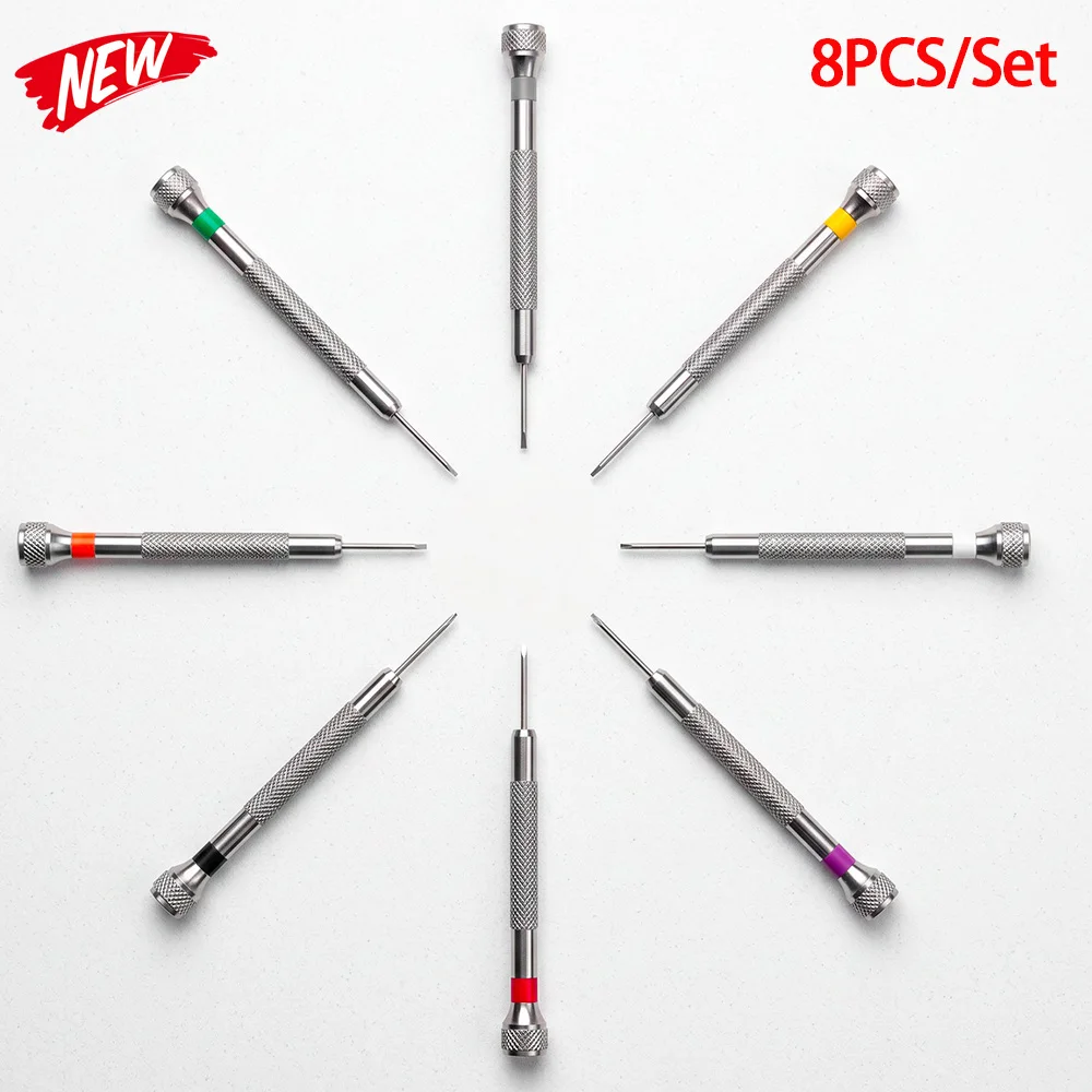 8pcs Watch Flat Small Screwdriver Set For Watch Repair Maintanance Precision Watchmaker Screwdriver Professional Watches Tools