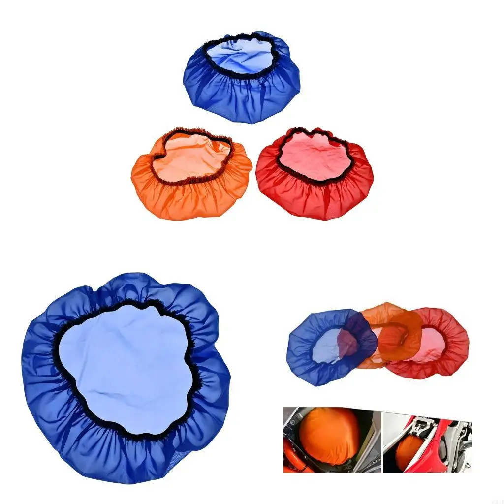 6XDF Motorcycle Round Air Filter Cover with Pull-On Elastic Mesh Dust for