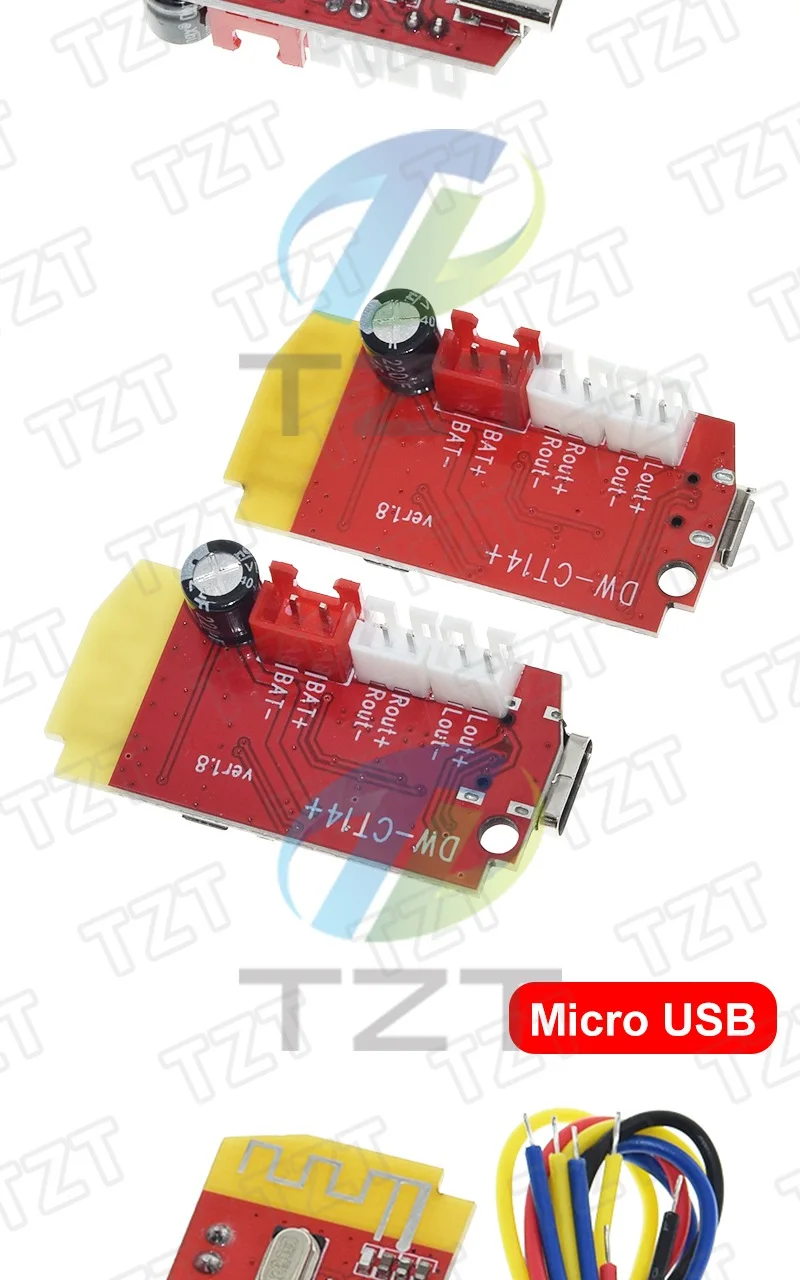 DC 3.7V 5V 5W Digitale Audio-Verstärkerplatine Doppelplatte DIY Bluetooth-5.0 Lautsprecher-Sound-Musikmodul Typ-C/Micro-USB – Detail 6