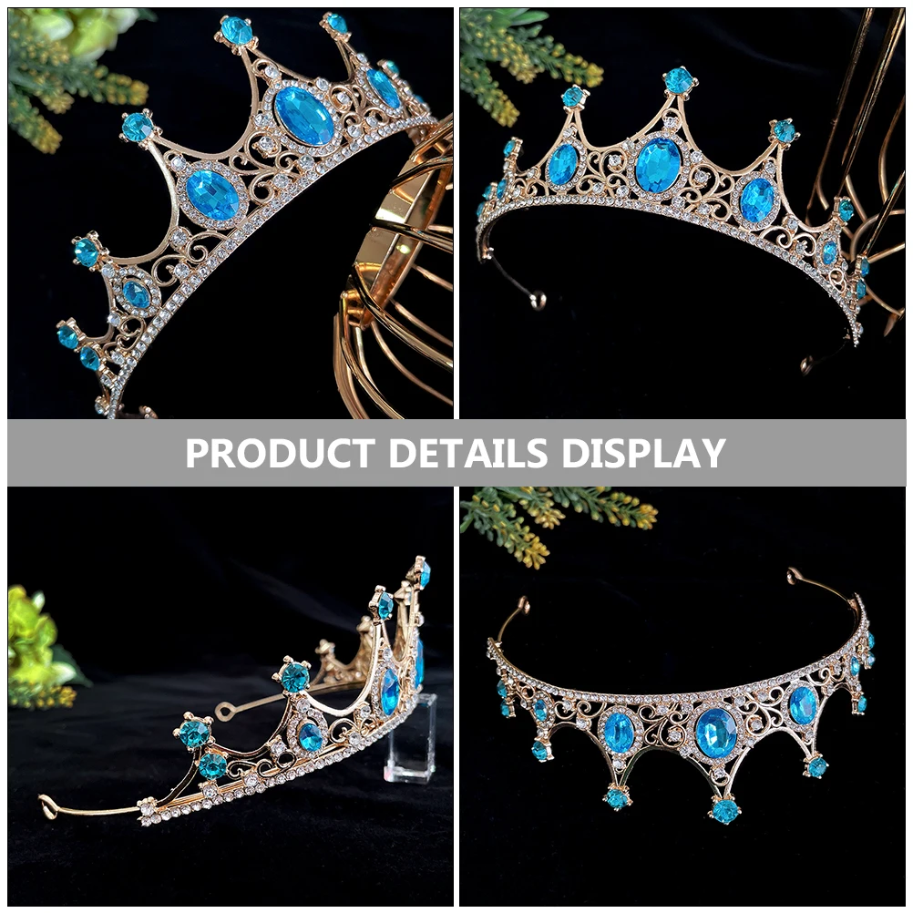 

Rhinestone Crown Wedding Bridal Hair Accessories Golden Tiara Bride Bridesmaid Banquet Party Tiaras Girls Women Photo Prop
