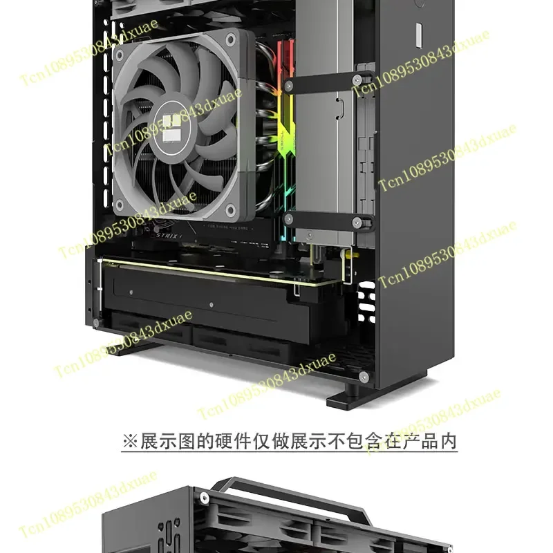 Lzmod Mini A24-V5 2.0 Dual Slot Independent Display 1U Power Supply ITX Chassis Double-sided Chamfer