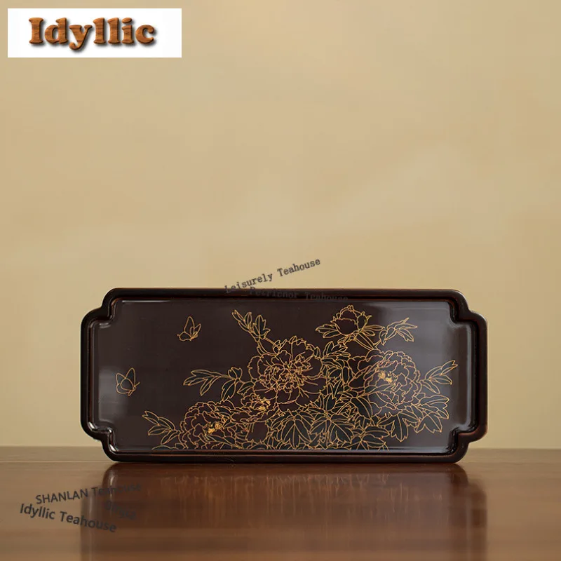 

Заможный пион, китайская живопись, поднос для чая, тарелка с сухофруктами, доска для хранения кофе, основа для чайника, посуда для сервировки кафе, аксессуары