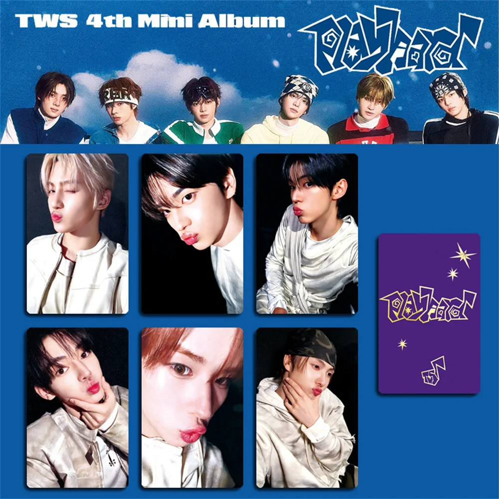 การ์ดเซลฟี่อัลบั้ม KPOP TWS《PLAY HARD》 การ์ดลุ้นโชค YOUNGJAE HANJIN DOHOON KYUNGMIN SHINYU ของสะสมสำหรับแฟนคลับ