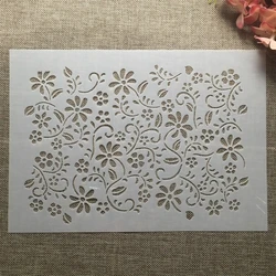 A4 29cm Flower Leaves Texture DIY Layering Stencils Wall Painting Scrapbook Coloring Embossing Album Decorative Template