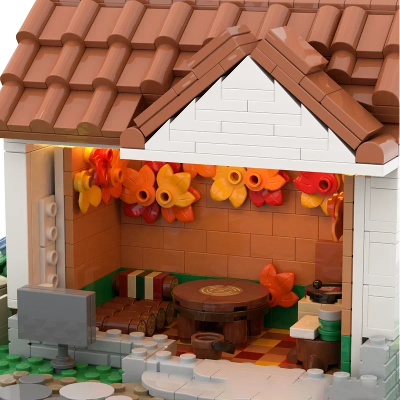 

Animal Crossing Model Moc Building Block Modular Farm House Model Technology Brick DIY Assembly Street View Construstion Toys