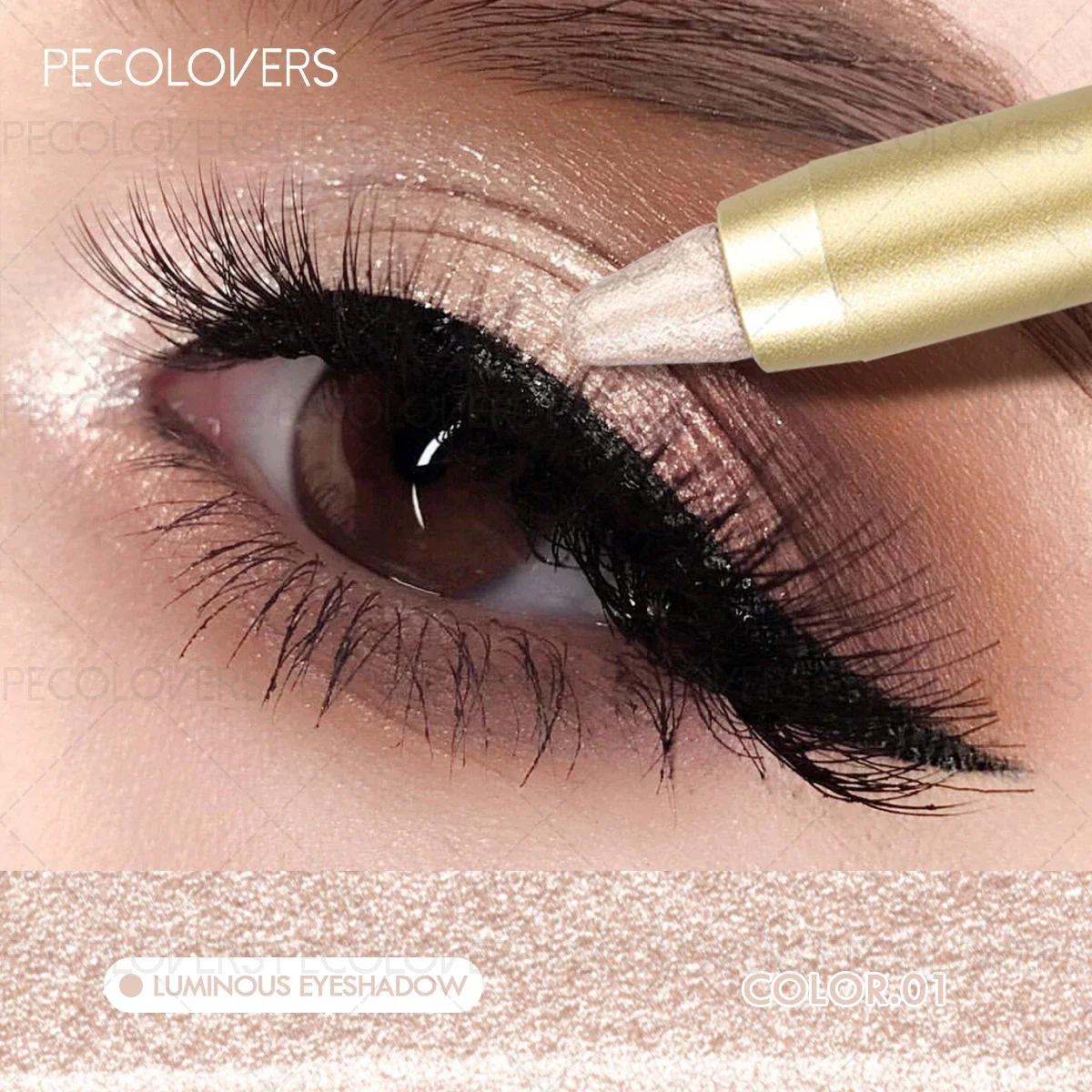 1pc hoogglans oogschaduwstick - parelachtige glitter en matte afwerkingen, langdurig, waterdicht, veegvast, eenvoudige toepassing