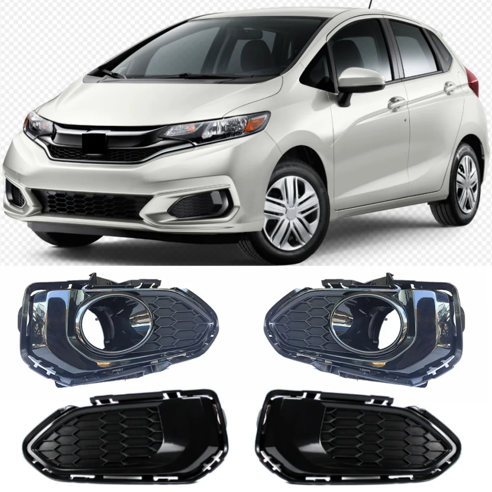 

For Honda Fit 2018-2020 car front bumper bright black fog light grille OE: 71108-T5H-H60/71108-T5H-H50 71103-T5H-H60/T5H-H50