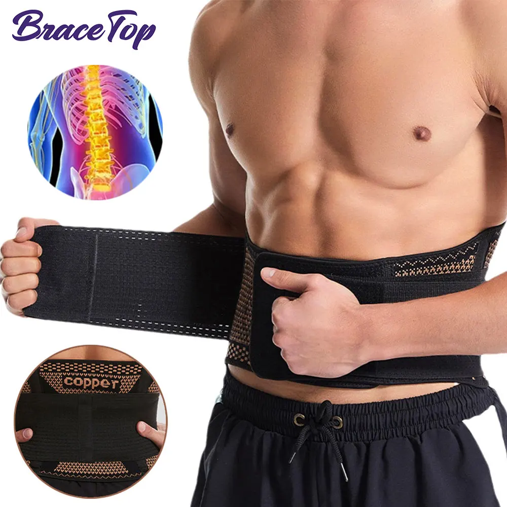 Copper Adjustable Rapid Relief Back Brace, Lower Back Pain,Herniated Disc, Sciatica, Scoliosis with Lumbar Support,For Home,work